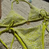 Sexy Two-Piece Bikini Set Halter Neck Tie-Front Swimwear
