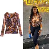 Spring Women’s Long Sleeve Print Blouse