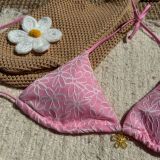 Sexy Two-Piece Bikini Set Halter Neck Tie-Front Swimwear