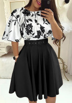 Summer Short Sleeve Printed Top and Skirt Two-piece Set Summer Short Sleeve Printed Top and Skirt Two-piece Set