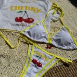 Fashion Sexy Floral Mesh Three-Piece Bikini Swimwear