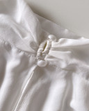 Women's High Neck Loose Bat Sleeve Pleated Shirt