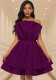 Women sexy Strapless ruffle Formal Party dresses