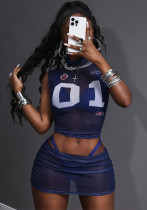 Women Summer Sexy Digital Printed Top and Skirt Two-Piece Set Women Summer Sexy Digital Printed Top and Skirt Two-Piece Set