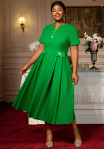 Plus Size V-Neck Short-Sleeve A-Line Formal Party Dress Plus Size V-Neck Short-Sleeve A-Line Formal Party Dress