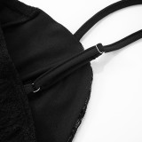 Women Sexy Lace Strapless Suspender Backless Mesh Jumpsuit