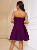 Women sexy Strapless ruffle Formal Party dresses
