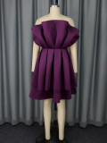 Women sexy Strapless ruffle Formal Party dresses