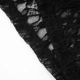 Women Sexy Lace Strapless Suspender Backless Mesh Jumpsuit