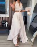 Chic Elegant & Slim Fit Sleeveless Low Back Maxi Shirt Dress