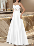 Elegant Strapless Floor-Length Gown Formal Party Chic Evening Dress