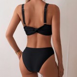 Solid Color Strapless Bikini Spring Two-Piece Swimwear