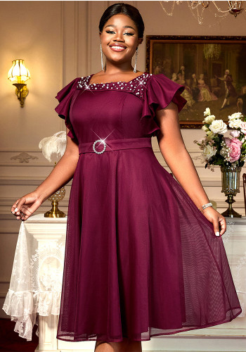 Plus Size Summer Puff Sleeves Ruffles Wedding Dress