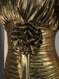 Women sexy v-neck pleated fishtail Formal Party Dress