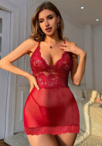 Sexy See Through Lace Strap Nightdress Lingerie
