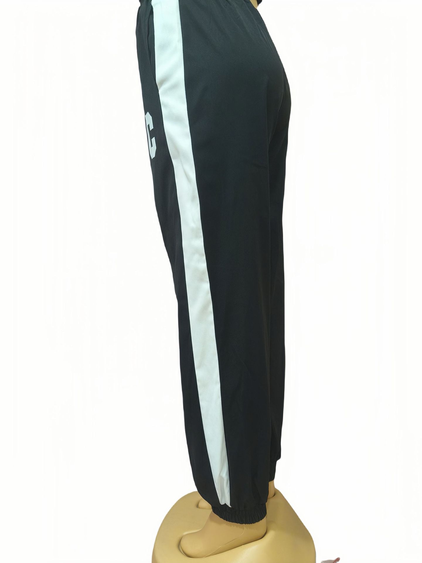 Plus Size African Women contrast color short-sleeved top and leggings Casual two-piece set