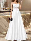 Elegant Strapless Floor-Length Gown Formal Party Chic Evening Dress
