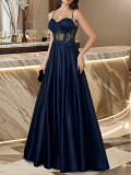 Elegant Strapless Floor-Length Gown Formal Party Chic Evening Dress