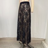 Stylish Summer Lace High-Waist Midi Skirt