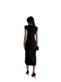 Solid Color Sleeveless Elegant Midi Dress