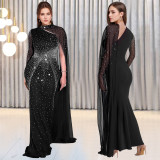 Women Sexy Mesh Beaded Bodycon Dress