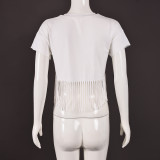 Summer Trendy Print Fringe T-Shirt Stylish Casual Top