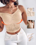 Summer Basics Sexy Lace Crop Suspender Tank Top