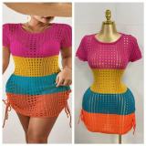 Women Beach Pullover Hollow Knitting Sexy Dress