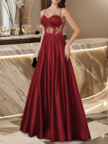 Elegant Strapless Floor-Length Gown Formal Party Chic Evening Dress