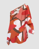 Strapless Print Top & Palazzo Pants Set Strapless Top Three-Piece Outfit