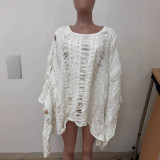 Women Ripped Cape Top