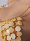 Women Beach Chest Chain Body Chain Sequin Diamond Chain Top