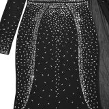 Women Sexy Mesh Beaded Bodycon Dress