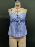 Women Summer Striped Lace Sexy Suspender Top