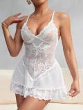 Sexy See Through Lace Strap Nightdress Lingerie