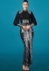 Women Long Sleeve Round Neck Bodycon Sequin Formal Party Evening Dress