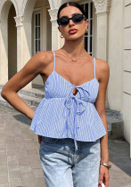 Women Summer Striped Lace Sexy Suspender Top Women Summer Striped Lace Sexy Suspender Top