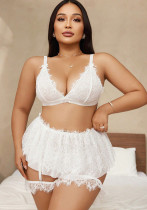 Women transparent lace sexy lingerie set