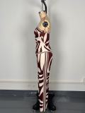 Women Sexy Slit Strapless Top Long Pants Two-piece Set