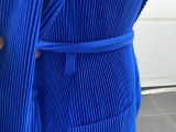 Plus Size African Women pleated Solid Blazer and Pant two-piece set