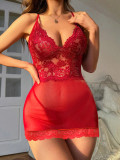 Sexy See Through Lace Strap Nightdress Lingerie
