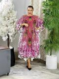 Plus Size Women pleated African elegant dress