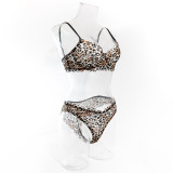 Sexy Leopard Print Bra Panty Set Comfortable Women's Lingerie
