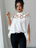 Summer Career Shirt Loose Mesh Off-Shoulder Women's Blouse
