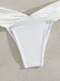 Women Solid Sexy Triangle Bikini Two Pieces Swimwear