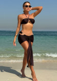 Fashion Sexy Three-Piece Bikini Women's Solid Color Swimsuit