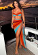 Beach Holidays Gradient Sexy Lace-Up Bikini Set Two-Piece Swimsuit
