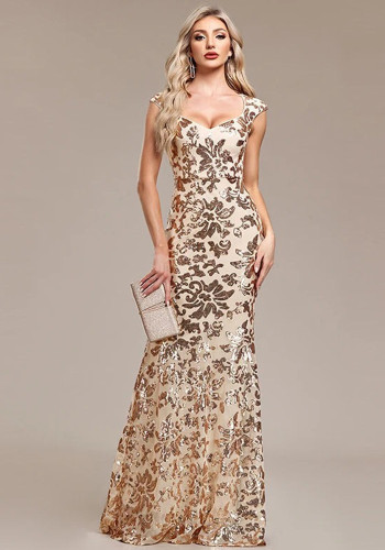 Fashion Sexy Sleeveless Low Back Party Gown