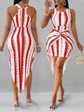 Women's Fashion Elegant Striped Print Dress