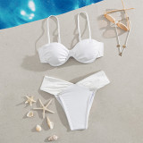 Women Solid Sexy Triangle Bikini Two Pieces Swimwear